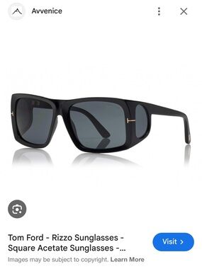 Tom Ford Black Rizzo Sunglasses with Gold T-Logo